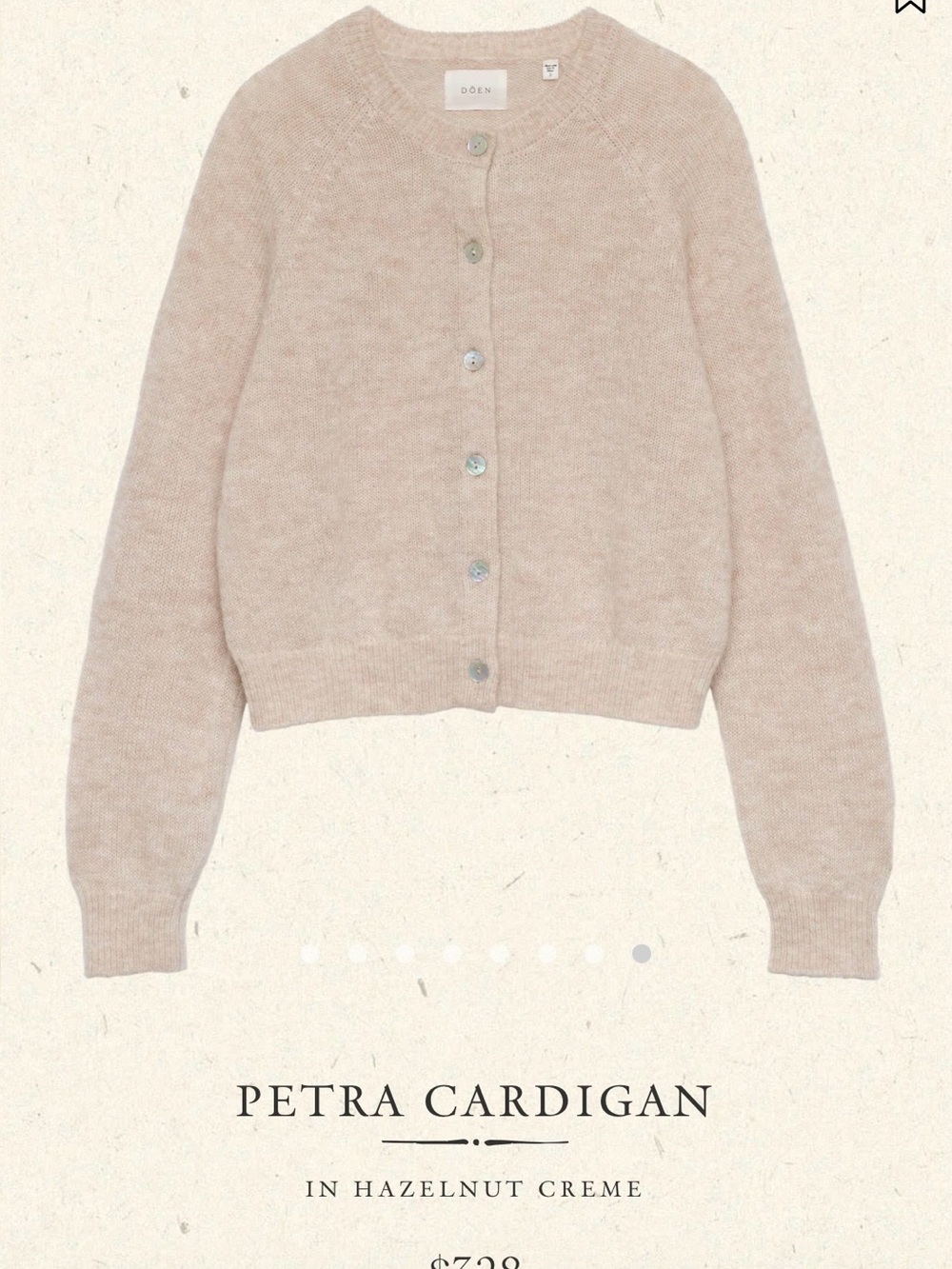 Doen Petra Cardigan - Hazelnut Creme NWT